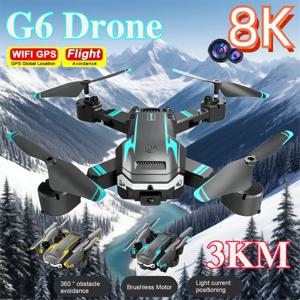G6 드론 8K HD 듀얼 카메라 3KM 범위 전문 항공 사진 전방향 장애물 회피 RC 드론 어린이 성인용