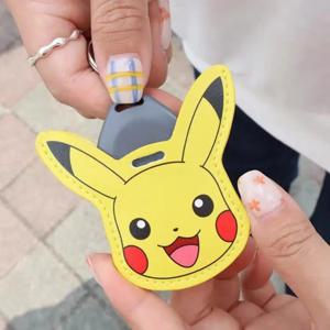 Kawaii Pokemon 피카추 엘리베이터 카드 보호대 Kawaii Gengar Pu 가죽 액세스 카드 보관 가방 키 체인 액세서리 소녀 선물