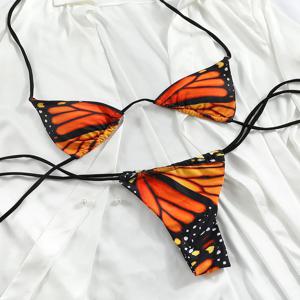 섹시한 수영복 여성 나비 비키니 프린트 수영복 Triangle Beachwear 붕대 수영복 Micro Biquini