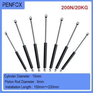 1PC 150-230mm 20kg/200N 자동차 유압 리프트 지원 가스 스트럿 유압 스프링 힌지 주방 찬장 힌지 가구 하드웨어