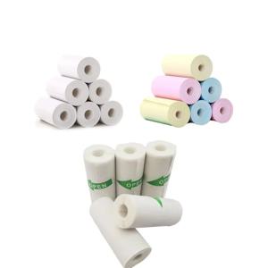 57x25mm 미니 프린터 용지 열 라벨 스티커 컬러 사진 미니 휴대용 포켓 모바일 프린터 용 흰색 자체 접착 용지