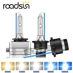 Roadsun 2Pcs 헤드 라이트 D1S D2S D3S D4S 크세논 HID 자동차 전구 35W D1 D2 D3 D4 헤드 램프 4300K ​​6000K 8000K 10000K 자동 램프 12V