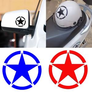 2Pcs 방수 다섯개 별 오토바이 헬멧 스티커 Motocross Refit 연료 탱크 레이싱 바디 범퍼 펜더 육군 자동차 데칼