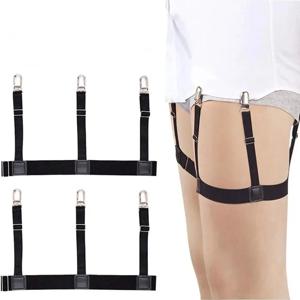 새로운 미끄럼 방지 셔츠 스테이 벨트 조절 가능한 셔츠 홀더 셔츠 잠금 클립 다리 멜빵 탄성 셔츠 클립