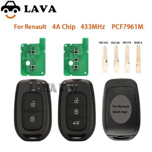 LAVA 4A 칩 433MHz 자동차 원격 스마트 키 Renault Duster Clio4 Sandero Master3 기호 Trafic Dacia Logan Lodgy Dokker