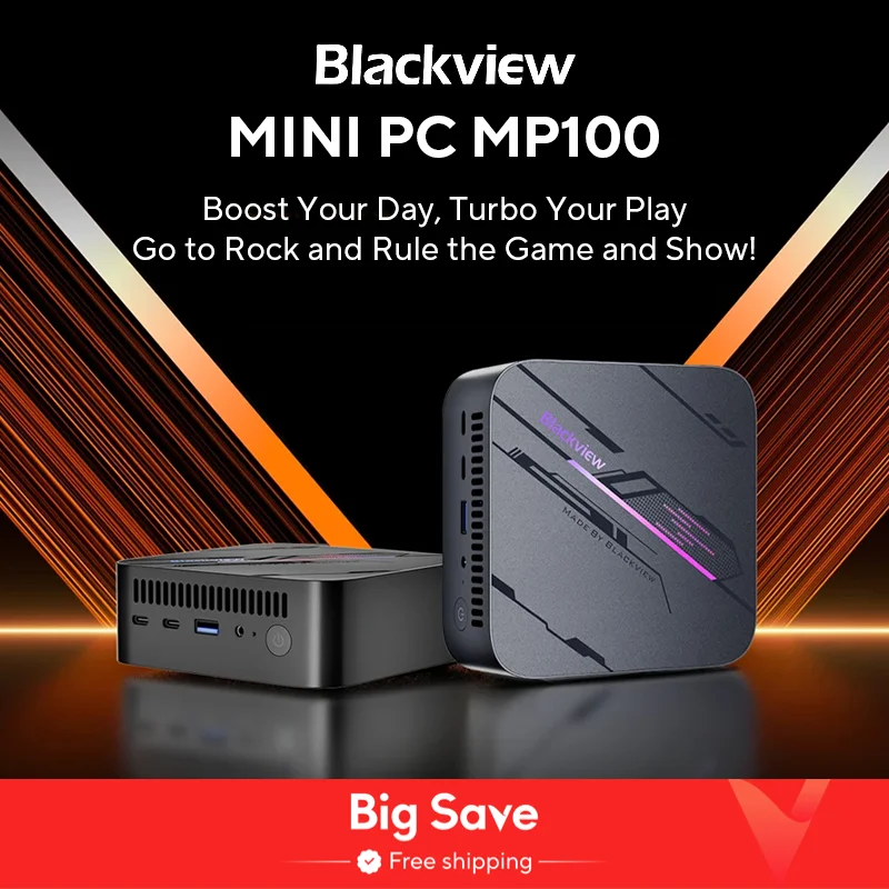 블랙뷰 MP100 미니 컴퓨터 PC, AMD R7 5700U, 5825U, 윈도우 11, 8 코어 16 스레드, 16GB DDR4, 512GB, 1TB SSD, 와이파이 6, 신제품