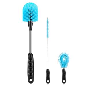 3-in-1 물병 브러시 세트 청소 브러시 ​​긴 손잡이 물병 클리너 세척 주방 수세 도구 우유 병 브러시