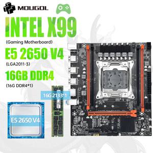MOUGOL X99 게이밍 마더보드 (2650 V4 CPU, 듀얼 채널 DDR4 메모리, PCIEx16, LGA2011-3 소켓, M.2 NVME 지원, 데스크탑 컴퓨터용)