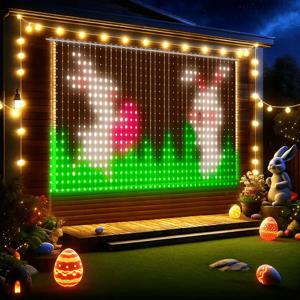 USB 5V 스마트 커튼 조명 앱 제어 LED 스트링 라이트 침실 장식 요정 조명 크리스마스 가랜드 DIY 텍스트 패턴 디스플레이