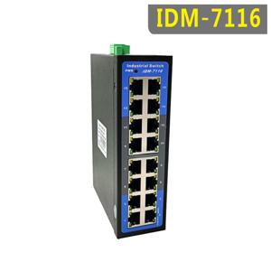 IDM-7116 16 포트 100M 이더넷 스위치 비 관리 Din 레일 24V 작업-20 to70 °C