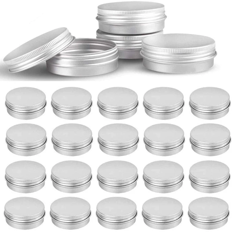 10Pcs 5g 10g 15g 20g 30g 50g 빈 실버 알루미늄 통 캔 스크류 탑 라운드 캔들 스파이스 통 캔 스크류 뚜껑 컨테이너