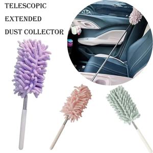 1pc 텔레스코픽 길이 먼지 떨이 마이크로 화이버 셔닐 실 홈 스테인레스 제거 강철 먼지 브러시 천장 깨끗한 다기능