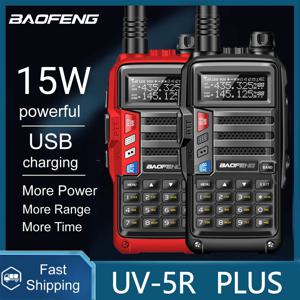 Baofeng UV-5R Plus 15W UHF/VHF 트라이 파워 워키 토키 UV 5R UV-10R S9 Plus 양방향 라디오의 50 KM USB 장거리 업그레이드