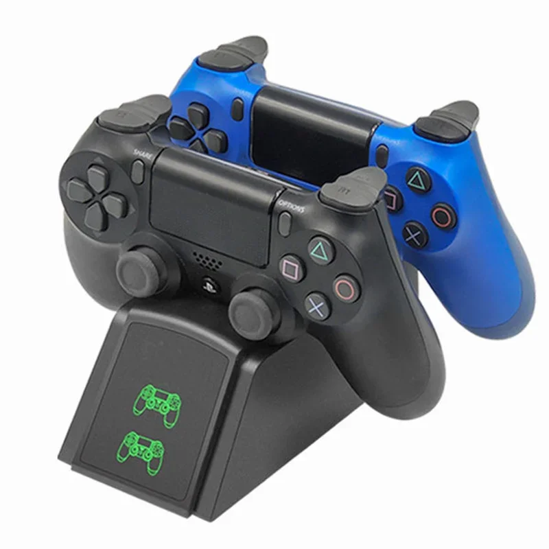 PS4 컨트롤러 고속 충전 도킹 스테이션 Play Station 4/PS4 Slim/PS4 Pro용 상태 표시기가 있는 듀얼 충전기 스탠드
