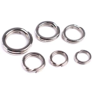 100pcs 3.5-12mm 낚시 분할 반지 실버 스테인레스 스틸 고품질 강화 더블 서클 라운드 스냅 Pesca 액세서리