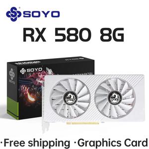SOYO 그래픽 카드 라데온 RX580 8G & RX550 4G 비디오 게임 카드 PCIE3.0x16 GPU 데스크탑 컴퓨터 부품 AMD RX 580 8G