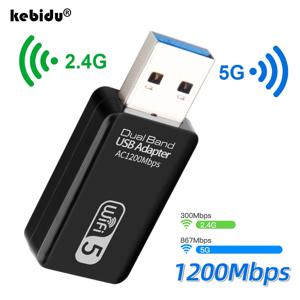PC 노트북용 와이파이 동글 리시버 랜 이더넷 어댑터, 5G 와이파이 어댑터, USB 3.0 어댑터, 1200Mbps 무선 네트워크 카드