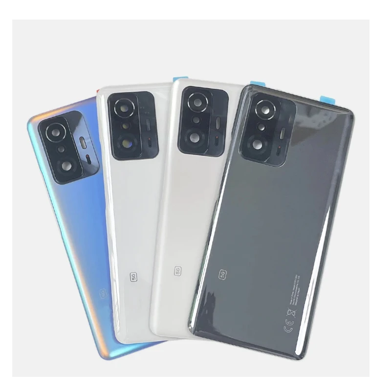 Xiaomi MI 11T/ MI 11T Pro 백 하우징 백 커버 도어(접착제 포함)용 카메라 렌즈가 있는 AAA 등급 백 커버 하우징