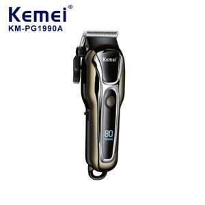 KEMEI KM-PG1990A 전문 헤어 클리퍼, LCD 전원 디스플레이 트리머, 강력한 무선 헤어 클리퍼 트리머
