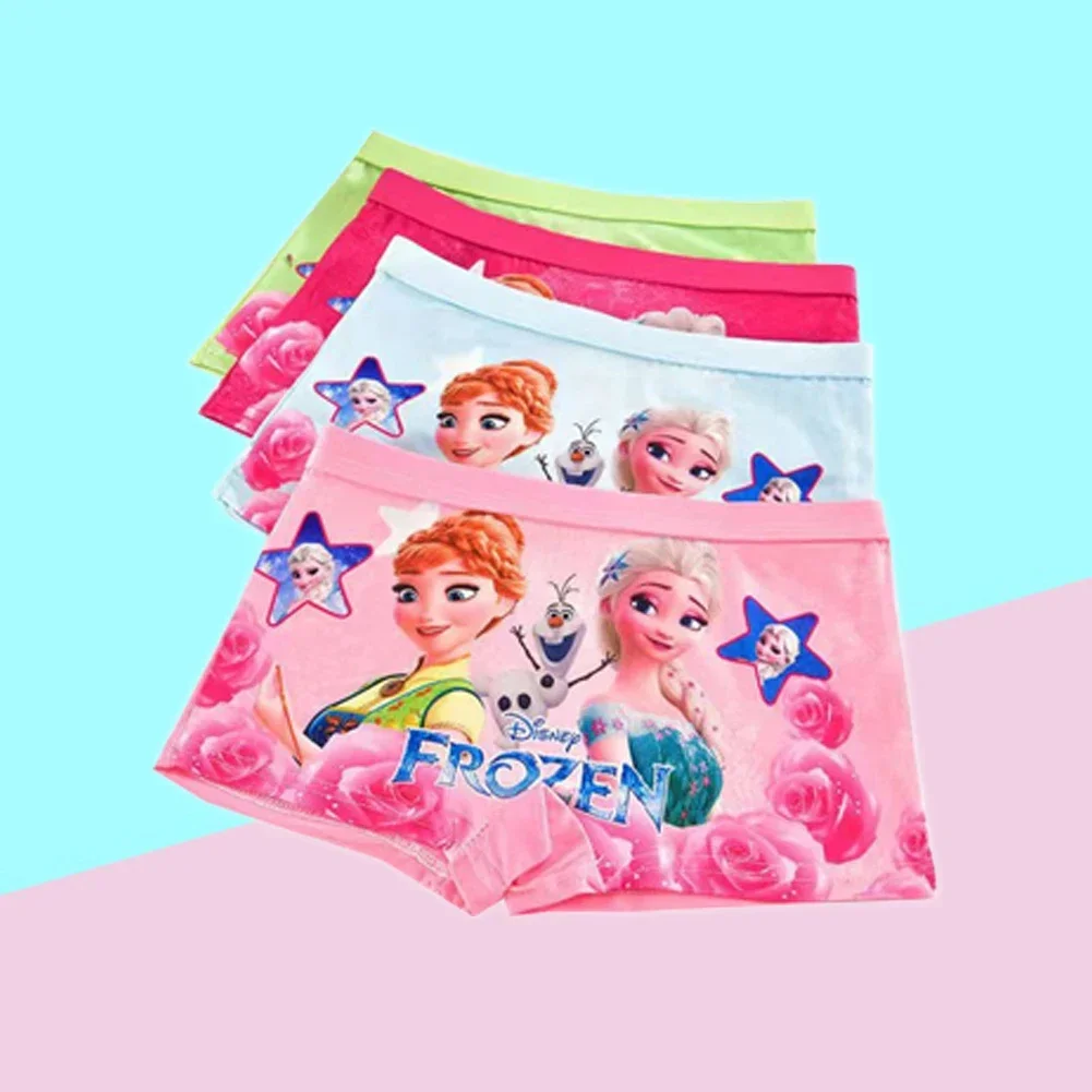 4 개/가방 디즈니 어린이 팬티 엘사 만화 냉동 소녀 속옷 어린이 복수 자 속옷 소년 복서