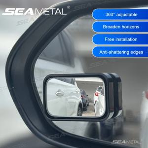 SEAMETAL 2pcs 자동차 거울 광각 자동차 블라인드 스팟 미러 360 학위 조절 HD 백미러 자동차 액세서리 관찰