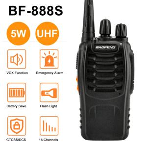 16 채널 워키 토키 Baofeng 888s PMR 0.5W 16CH UHF 분리 USB 충전기 헤드셋