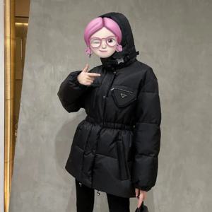 가을 겨울 신상 여성 푸퍼 재킷 후드 허리 조임 오리털 외투 브레드 쉐이프 코트 태그키타 출퇴근 스타일