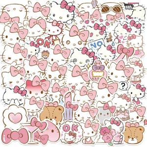산리오 핑크 키티 고양이 만화 스티커, DIY 휴대폰 노트북 수하물 스케이트보드 그래피티 데칼, 재미있는 장난감, 10 개, 30 개, 50 개