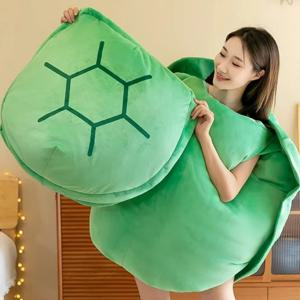 착용 가능한 거북이 등껍질 베개, 거대한 착용 가능한 거북이 등껍질 플러시 탈부착 가능한 대형 거북이 인형 의상 쿠션