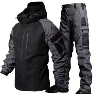 전술 방수 세트 남자 착용 저항하는 전투 훈련 양복 야외 멀티 포켓 유니폼 Airsoft 캠핑 하이킹 Tracksuit