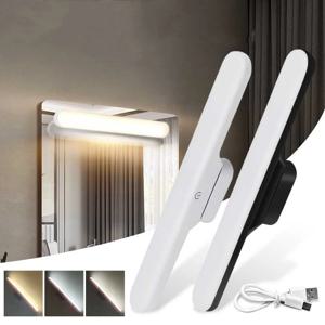 LED 메이크업 조명 충전식 자기 눈 보호 거울 램프 터치 벽 조명 30CM 셀카 옷장 욕실 조명