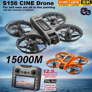 S156 미니 드론 GPS 8K HD 카메라 360 °   듀얼 렌즈 5G WiFi 브러시리스 모터 장애물 회피 접이식 쿼드콥터 어린이 장난감 선물