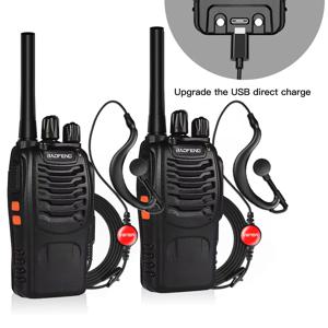 2PCS 원래 Baofeng BF-888S 휴대용 무선 핸드 헬드 워키 토키 Uhf 400-470Mhz USB 충전 사냥을위한 양방향 햄 라디오