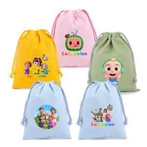 Cocomelons Drawstring 가방 만화 파티 선물 캔디 보관 가방 소프트 핸드백 소년 소녀 성인 휴대용 물건 주최자 파우치