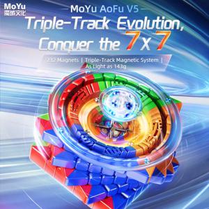 Moyu AoFu V5 7X7 트리플 트랙 마그네틱 매직 스피드 큐브 스티커없는 Aofu 7x7 V5 전문 Fidget Toys Cubo Magico