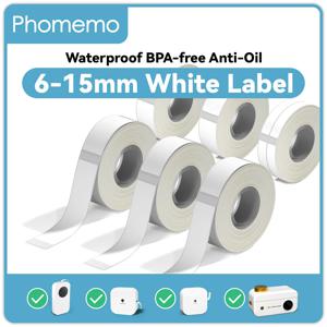 Phomemo Q30 프린터 용지 용 흰색 라벨 테이프 Phomemo Labeller Q30 D30 라벨 프린터 용 3 롤 라벨 스티커 용지 롤