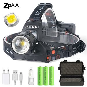 강력한 XHP70.2 XHP50.2 Led 전조등 헤드 라이트 줌 헤드 램프 손전등 토치 18650 배터리 USB 충전식 낚시 랜턴