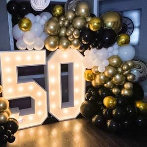 거대한 피규어 풍선 충전 상자, 조명 포함, 첫 번째 생일 풍선 번호 40 50 60 풍선 프레임, 웨딩 장식 베이비 샤워, 91.5cm