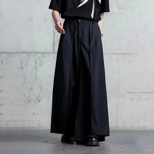 고딕 Y2K 싱글 레이어 두꺼운 일본 퀼로트 다크 스타일 streetwear Draped Personality 모든 경기 캐주얼 바지 unisex 2024