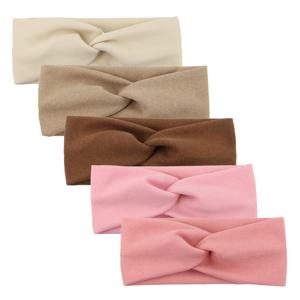 5 개/몫 솔리드 트위스트 아기 소녀 머리띠 캐시미어 수제 탄성 Hairbands 가을 겨울 Headwraps 유아 패션 모자를 쓰고 있죠