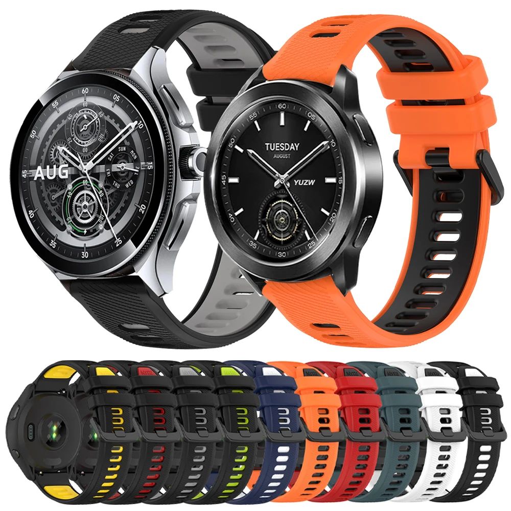 Xiaomi Watch 2 Pro 용 스포츠 실리콘 스트랩 Mi Watch S3 S2 46mm S1 액티브 시계 컬러 2 팔찌 용 22mm 시계 밴드 교체
