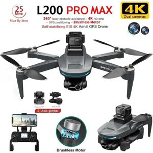 L200 PRO MAX 드론 4K 2축 PTZ HD 듀얼 카메라 360 °   레이저 장애물 회피 브러시리스 모터 GPS 5G WIFI RC FPV 쿼드콥터 장난감