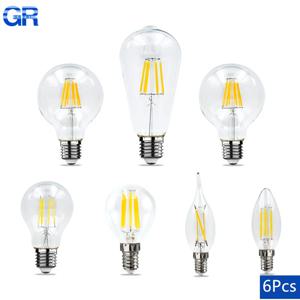 E27 E14 LED 전구, 2W, 4W, 6W, 8W, AC220V Lampada LED C35, A60, ST64, G80, G95, 봄빌라 스포트라이트 조명, 차갑고 따뜻한 흰색 램프, 6 개