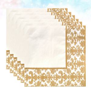 100Pcs 골드 인쇄 일회용 종이 냅킨 티슈 레스토랑 냅킨 사용 파티 베이비 샤워 용품 고품질