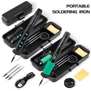 LF USB 납땜 인두 8W 3 단계 온도 조정 리튬 배터리 충전 납땜 인두 용접 세트 DIY 홈 수리 솔더 세트