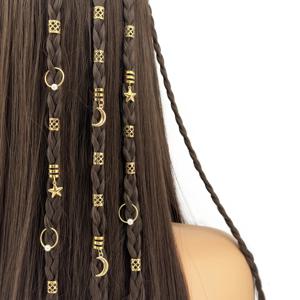 34pcs 대형 세트 Dreadlocks & Braids를위한 새로운 스타 문 콤보 헤어 링 코스프레 헤어 액세서리 & 축제 Dreadlocks 쥬얼리
