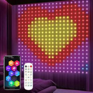 400 LED 스마트 커튼 조명 스트링 라이트, 스마트 앱 원격 제어, 음악 동기화, 크리스마스 커튼 스트링, 야외 요정 조명
