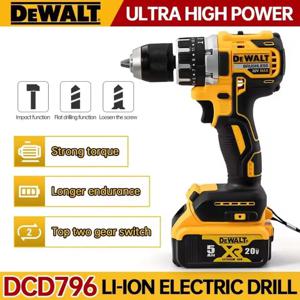 Dewalt DCD796 13mm 브러시리스 임팩트 전기 드릴 다기능 무선 스크루 드라이버 충전식 20V 배터리 전동 공구
