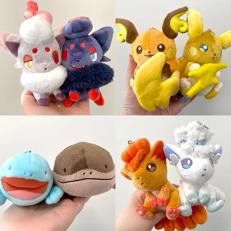 오리지널 포켓몬 플러시 장난감 귀여운 Zorua Ditto Swablu Cinccino Jolteon Turtwig Flareon 마그네틱 스티커 펜던트 피규어 애니메이션 선물