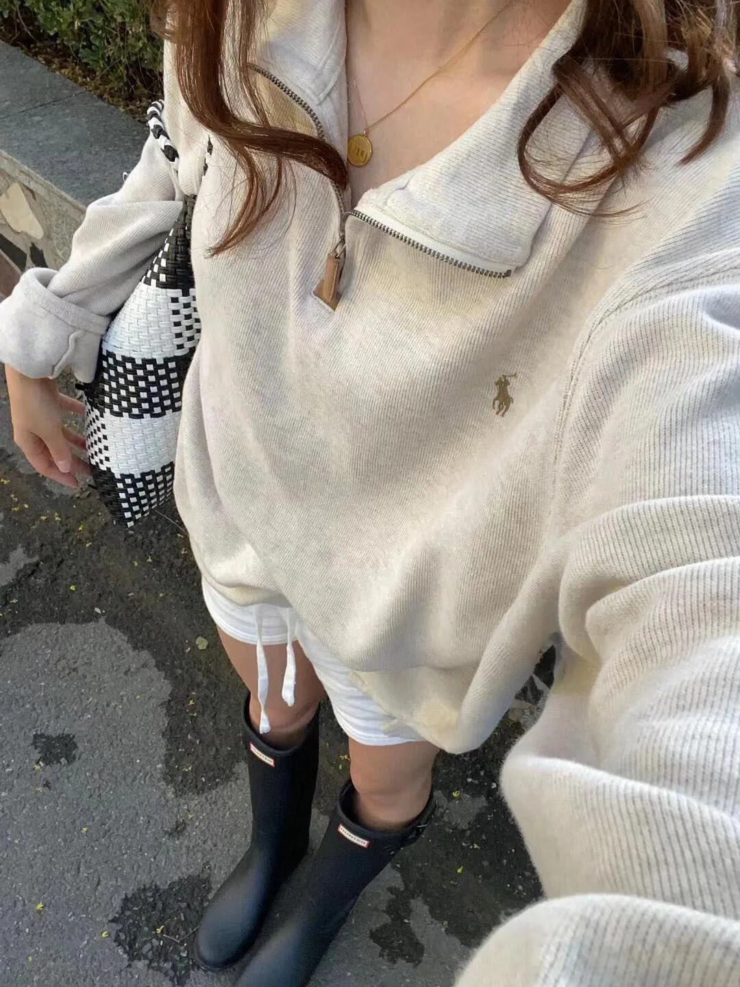 레트로 아메리칸 Ne Sweatirt 여성 봄 가을 오트 컬러 디자인 루즈 oulder Drop Long Sve 턴 다운 칼라